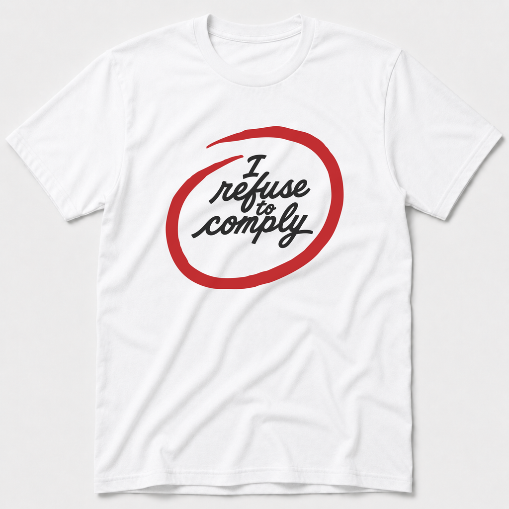 I Refuse To Comply Black T-Shirt