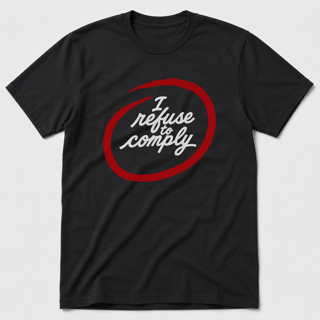 I Refuse To Comply Black T-Shirt