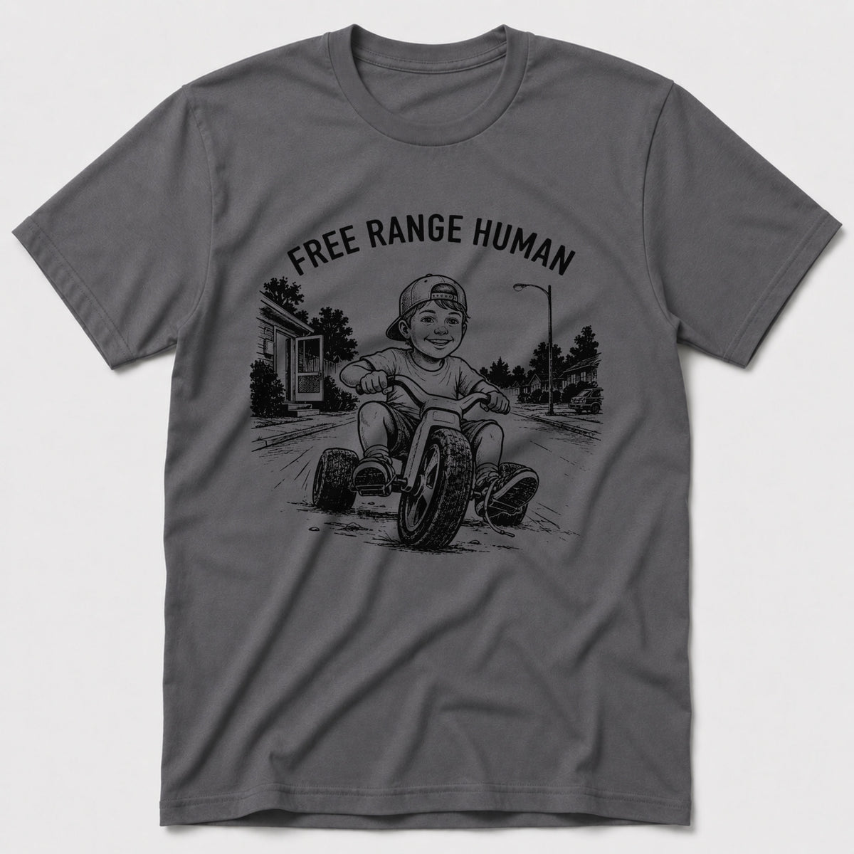 Free Range Human T-Shirt - Charcoal
