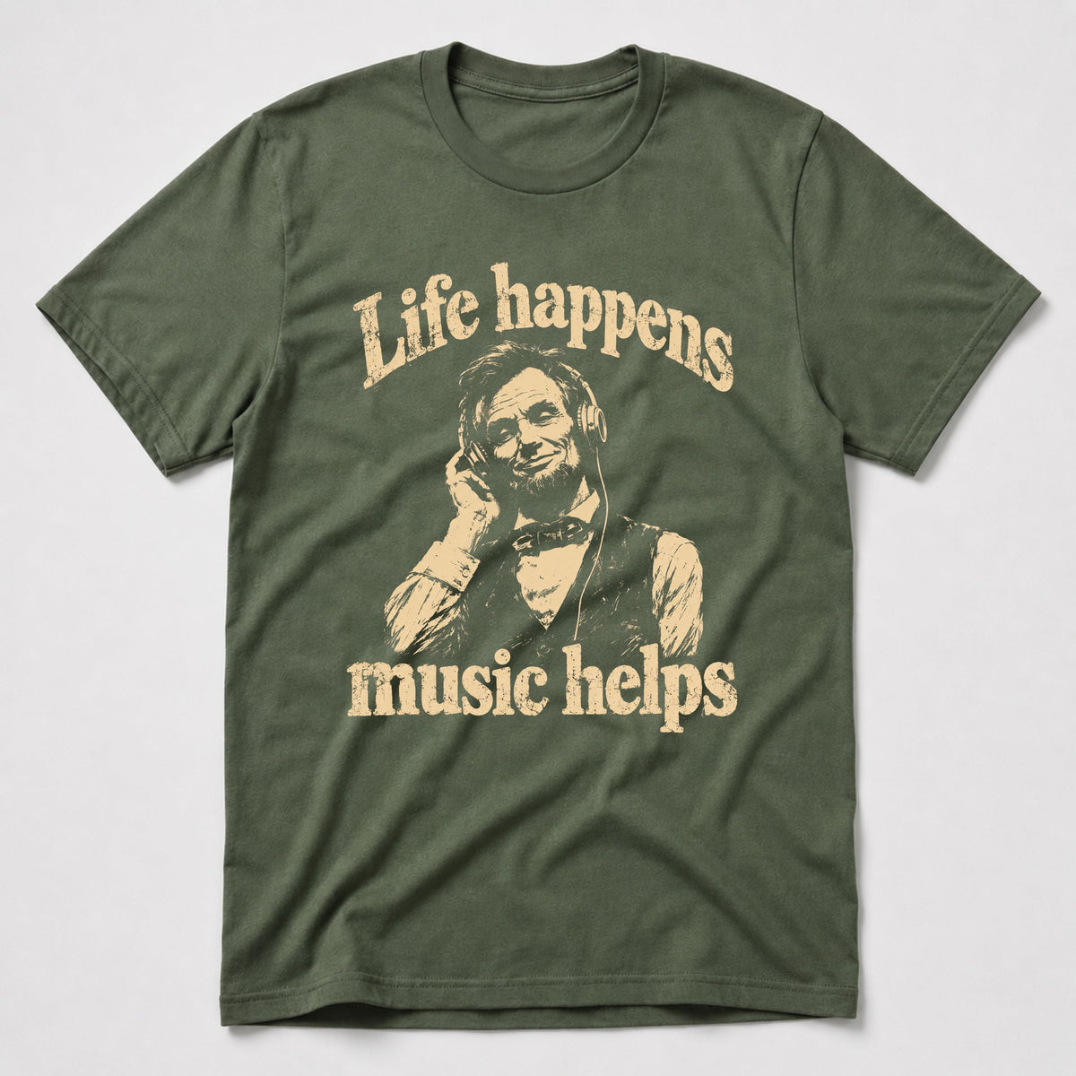 Lincoln Music T-Shirt - Military Green