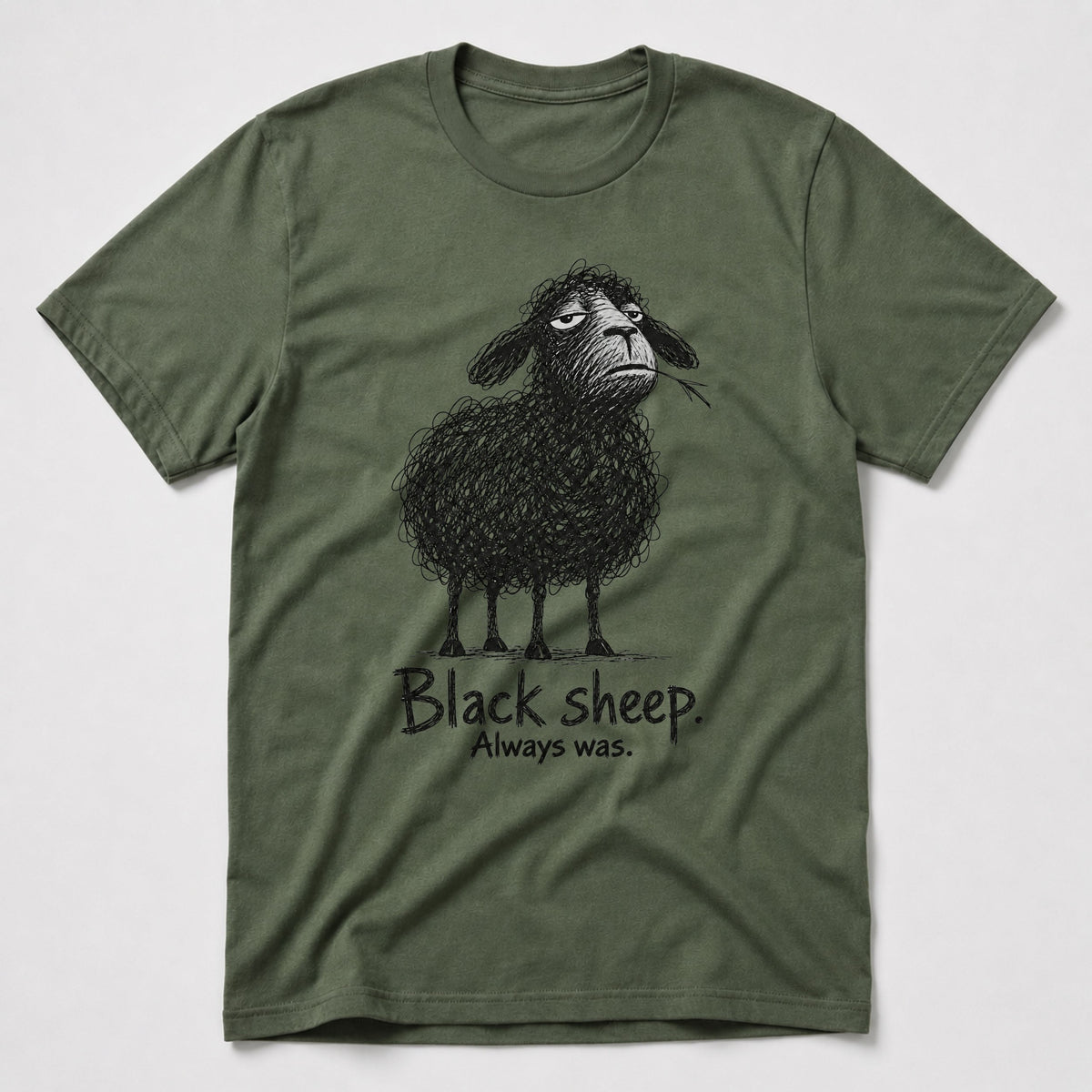 Black Sheep T-Shirt - Military Green